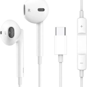 Cuffie USB C per iPhone 16 Pro Max 15 Plus iPad Pro, Cuffie Type C con Microfono Hi-Fi Stereo Auricolari USB C con filo In-Ear Cuffie per Samsung S23 S22 S21 S20 A54, Google Pixel 8 7 6A, OnePlus 10 9