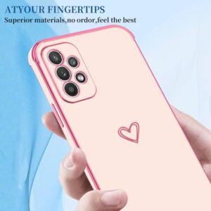 Keteen Custodia Compatibile con Samsung Galaxy A52 / A52S 5G Cover Case Carina Motivo Cuore Silicone TPU Ultra Sottile Antiurto & AntiGraffio Cover per Samsung Galaxy A52 4G / 5G / A52S 5G, Rosa