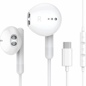Cuffie USB C per iPhone 16 15 Plus Pro Max iPad Pro Cuffie Type C con Microfono Hi-Fi Stereo Auricolari USB C con filo In-Ear Cuffie per Samsung S24 S23 S22 S21 S20 A54, Google Pixel 9 8 7 6A, OnePlus