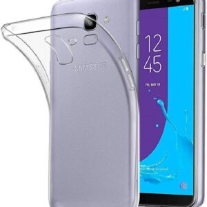 REY Cover in Gel TPU Trasparente per Samsung Galaxy J6 2018, Ultra Sottile 0,33 mm, Morbido Flessibile, Custodia Silicone