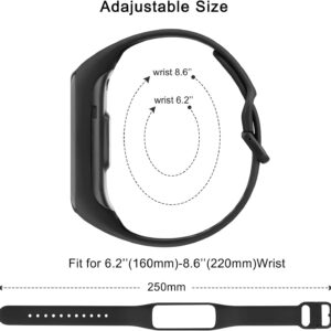 【3 Pezzi】 Cinturino Per Samsung Galaxy Fit 2 SM-R220, Cinturini Traspirante Braccialetto di Ricambio per Samsung Galaxy Fit 2,Nero+Nero+Nero