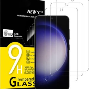NEW’C 3 Pezzi, Vetro Temperato per Samsung Galaxy S23, Pellicola Prottetiva Anti Graffio, Anti-Impronte, Senza Bolle, Durezza 9H, 0,26mm Ultra Trasparente, Ultra Resistente