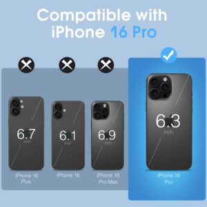 DOSMUNG Custodia per iPhone 16 Pro (6,3 Pollici), Custodia con Antiurto, Ultra Sottile Anti Ingiallimento Silicone Cover per iPhone 16 Pro, Trasparente