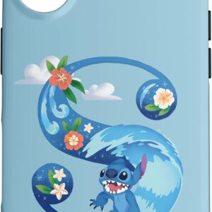 Custodia per iPhone 16 Monogramma dell’alfabeto Disney Lilo e Stitch lettera S per Stitch