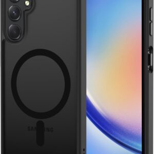 XTCASE Cover Magnetica per Samsung Galaxy A55 5G, Ultra Sottile Custodia Traslucida Opaca Retro Resistente ai Graffi Paraurti in TPU Antiurto Protettiva Case, Nero