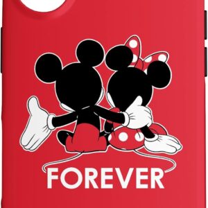 Custodia per iPhone 16 Disney – Sagome di Topolino e Minnie per sempre, colore: Rosso