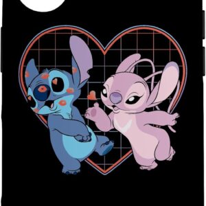 Custodia per iPhone 16 Disney Lilo e Stitch Angelo Cuore Baci