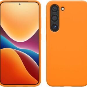 kwmobile Cover per Samsung Galaxy S23 Custodia – Back Case per Smartphone in Silicone TPU – Protezione Gommata – arancia fruttata