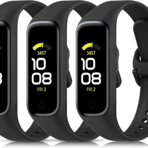 【3 Pezzi】 Cinturino Per Samsung Galaxy Fit 2 SM-R220, Cinturini Traspirante Braccialetto di Ricambio per Samsung Galaxy Fit 2,Nero+Nero+Nero