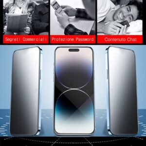 JELLYEA 3 Pezzi Pellicola Opaca per iPhone 16 Plus / 15 Plus Privacy Vetro Temperato Anti-spia Copertura Completa Pellicola Protettiva 9H Opaco Protezione Schermo Anti-spy Anti-Impronte Pellicola,6.7”