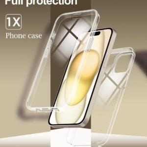 LIUKM Cover per iPhone 16 Pro, 360 Gradi Protezione Progettata, 【Protezione per lo schermo integrata】 Ultra Sottile in Silicone TPU Anteriore e PC Premium Resistente Custodia – Trasparente