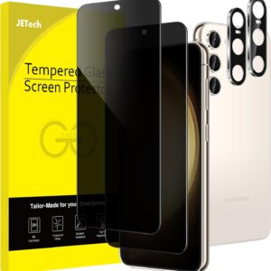 JETech Privacy Pellicola Protettiva per Samsung Galaxy S23 5G 6,1 Pollici e Protezione Fotocamera, Antispy Vetro Temperato Film, Compatibile con ID Impronte Digitali, Pacco da 2 Ciascuno
