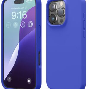 Elago Cover Compatibile con iPhone 16 Pro in Silicone Liquido Premium – Protettiva Completa, Antiurto, Sottile, Fodera in Microfibra Antigraffio (Blu Cobalto)
