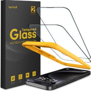 Lamicall Vetro Temperato per iPhone 16 Pro Max, [2 Pezzi] Pellicola Protezione Schermo Anti-Graffio, Durezza 9H, Anti-impronte, Ultra Trasparente, Senza Bolle, con Strumenti di Installazione Facile