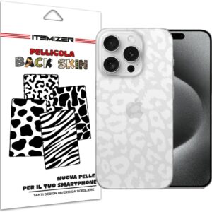 iTemizer Pellicola animalier Back Skin posteriore per iPhone 16 Pro Max. Vetro posteriore per iPhone. Anti graffio e facile da installare, dai al tuo smartphone un nuovo look. Trova il tuo modello!