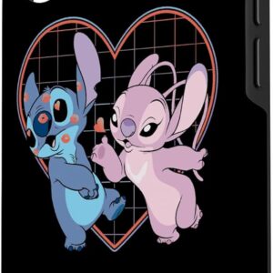 Custodia per iPhone 16 Disney Lilo e Stitch Angelo Cuore Baci
