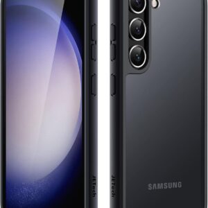 JETech Cover Opaca per Samsung Galaxy S23 5G 6,1 Pollici, Custodia Posteriore Glassata Traslucida Sottile, Anti-Impronte (Nero)