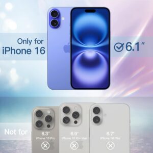 JETech Cover Glitter per iPhone 16 6,1 Pollici, Custodia Bling Brilla Paraurti Antiurto Cellulare, Carino Scintillante per Donne e Ragazze (Blu Oltremare)