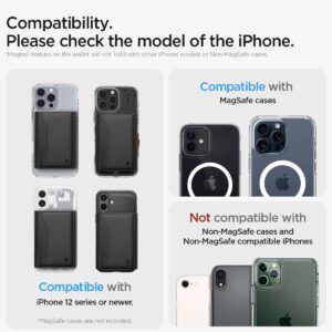 Spigen Valentinus S MagFit Portafoglio Magsafe Wallet Magnetico Portacarte Compatibile con iPhone 16/15/14/13/12 Modelle, Accessori MagSafe – Nero