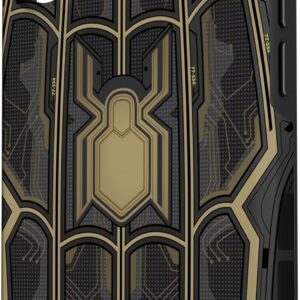 Custodia per iPhone 16 Marvel Spider-Man No Way Home Abito nero e oro
