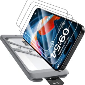 TAURI Vetro Temperato per iPhone 16 Pro 6.3 Pollici,Rimozione Automatica Della Polvere, Durezza 9H, Senza Bolle,Pellicola Protettiva per iPhone 16 Pro Film, 3 Pezzi