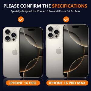 Diruite Pellicola Protettiva Obiettivo Fotocamera per iPhone 16 Pro/16 Pro Max Protezione Lente,Vetro Temperato HD Anello per iphone 16 Pro/16 Pro Max Protezione Della Fotocamera