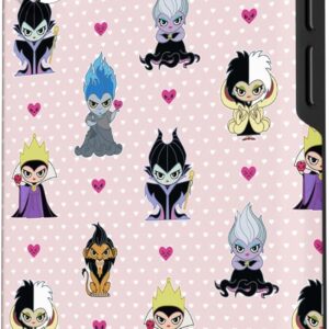 Custodia per iPhone 16 Disney Villains Kawaii Chibi Cuori Rosa