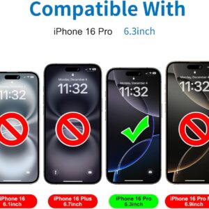 Mothca Pellicola Opaca per iPhone 16 Pro, Copertura Totale Vetro Temperato Opaco HD, Durezza 9H Film Protettiva Anti-Impronte e Antiriflesso, Facile Installare