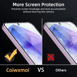 Coiwxmoi Vetro Temperato per Samsung Galaxy A55 5G/Samsung Galaxy A35 5G Pellicola Protettiva 2 Pezzi Durezza 9H Anti-Graffio Anti-impronte Ultra HD Trasparente Senza Bolle Vetrino Protezione Schermo