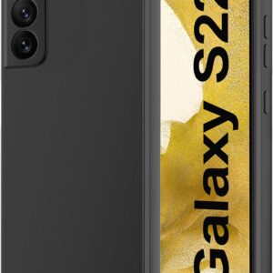Qasyfanc Cover Compatibile con Samsung Galaxy S22 5G con Protezione Fotocamera, in Silicone Morbida, Antiurto, Sottile, Elegante, Nero