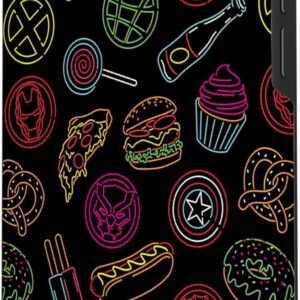 Custodia per iPhone 16 Plus Marvel Super Heroes Neon Light Sign Snacks and Hero Icons