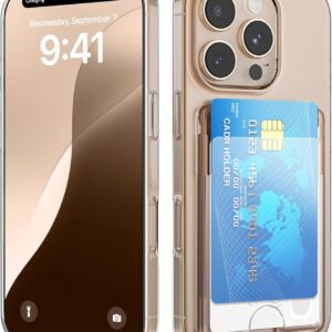 nicekool Custodia per iPhone 16 Pro Cover Portafoglio Trasparente con Porta Carte Morbida Silicone Sottile Anti Ingiallimento Slot per Schede Portafoglio Cover Antiurto Case Protettiva