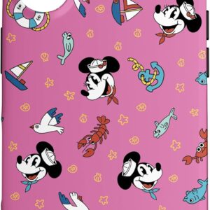 Custodia per iPhone 16 Disney Sailor Mickey & Minnie Cute Pink Nautical Pattern