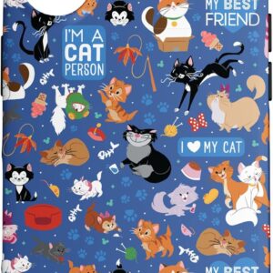Custodia per iPhone 16 Disney Cats I Love My Cat Blu