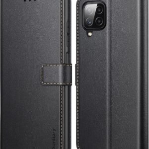 Ganbary Cover Compatibile con Samsung A22 4G/ M22/ M32 (Non per A22 5G), Protettiva Caso in PU Pelle Premium Portafoglio Custodia per Galaxy A22 4G/ M22/ M32, [Kickstand] [Slot per Schede]-Nero