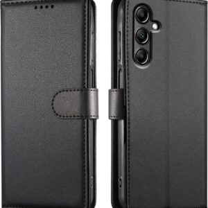 JUNETOP Cover per Samsung Galaxy A16 5G/4G, Custodia a Libro Portafoglio Flip Case in Pelle PU di Alta Qualità [Protezione Blocco RFID] – Nero