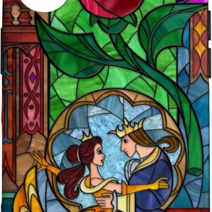 Custodia per iPhone 16 Disney La Bella e la Bestia – Vetro colorato Belle e Principe