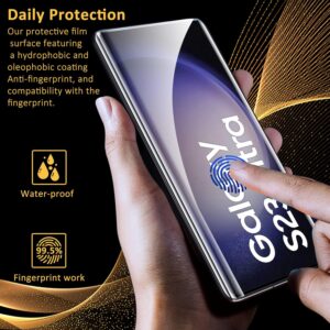 3 Pezzi Pellicola Vetro Temperato Per Samsung Galaxy S23 Ultra, Anti-Impronte, Ultra HD, Anti-Graffio, Senza Bolle