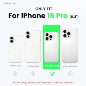 ORNARTO Cover per iPhone 16 Pro Custodia Sottile 6,3 Pollici, Morbido Silicone Liquido Protezione Cover, in Gomma Gel Morbida con Fodera in Microfibra-Rosa Creta