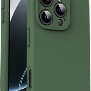 Supdeal Custodia in Silicone Liquido per iPhone 16 Pro Max, [Protezione Fotocamera] [Cover in Microfibra] [Protezione a 4 Strati], Case Ultrasottile e con Presa Comoda, 6,1 Pollice, Verde