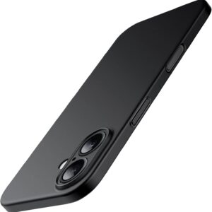 JETech Cover Ultra Sottile per iPhone 16 Plus 6,7 Pollici, Obiettivo per Fotocamera Protezione Completa, Leggera Opaca Finitura Custodia Rigida in PP (Nero)