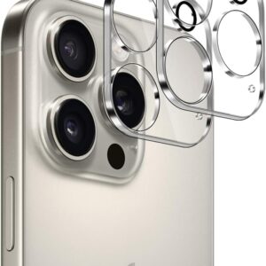 Lutree per iPhone 16 Pro/iPhone 16 Pro Max Vetro Temperato Pellicola Fotocamera, 2 Pezzi Durezza 9H HD Lente Protettiva, Anti-Graffio Senza Bolle Fotocamera Protezione -Transparent