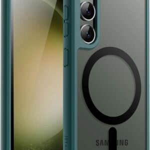 JETech Cover Magnetica per Samsung Galaxy S23+ / S23 Plus 5G 6,6 Pollici, Compatibile con MagSafe, Traslucida Opaca Retro Antiurto Cellulare Custodia (Verde Notte)