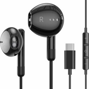 Cuffie USB C per iPhone 16 15 Plus Pro Max iPad Pro Cuffie Type C con Microfono Hi-Fi Stereo Auricolari USB C con filo In-Ear Cuffie per Samsung S24 S23 S22 S21 S20 A54, Google Pixel 9 8 7 6A, OnePlus