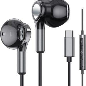 Cuffie USB C per Samsung Galaxy S24 S23 Ultra S22 S21 FE S20 A55 A54 Auricolari USB C con Microfono Hi-Fi Stereo Cuffie Type C In-Ear con Filo Auricolari Tipo C per iPhone 16 15 Pro Max Plus iPad Pro