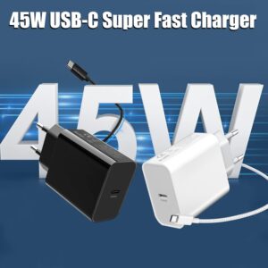 2Pack 45W Caricatore USB C con Cavo per Samsung Galaxy S24/S25 Plus/S24 Ultra/S23 FE/S23 Ultra/S22 S21 S20,Z Fold 4 5 6/Z Filp/Note 20,A55 A15 A25 A54 A35 5G A53 Caricabatterie Ricarica Super Veloce