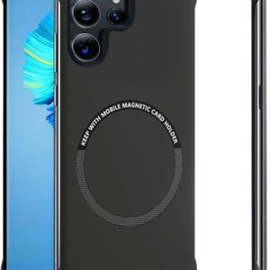 FAOMSEBS Magnetica Senza Bordo per Cover Samsung S23 Ultra, Compatibile con MagSafe (Sensazione di Metallo Nudo) Custodia Sottile Antishock per Samsung Galaxy S23 Ultra MagSafe 6,8 pollici 2023, Nero