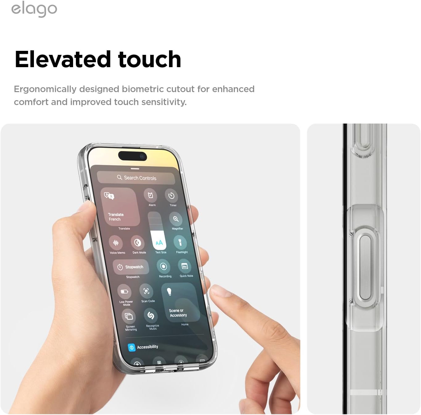 elago Cover Trasparente Ibrida Clear Compatibile con iPhone 16 Pro Cover 6.3" - Tecnologia Ibrida PC + TPU, Paraurti Antiurto, Protezione della Fotocamera Rialzata, Resistente ai Graffi (Clear) - immagine 6