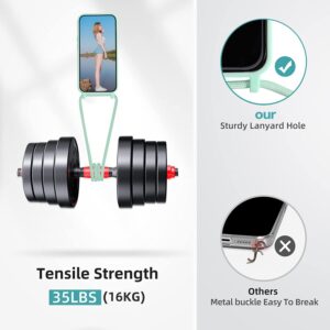 WenBaby Cover Compatible con Samsung Galaxy S23 FE,Cellulare Girocollo Custodia con Cordino TPU Corda Silicone Case Bumper per Samsung Galaxy S23 FE Custodia, Verde menta piperita