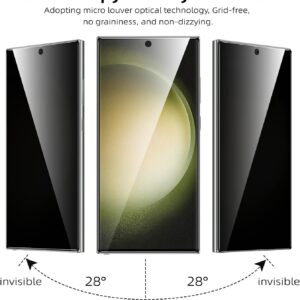 Viojrlra Privacy Pellicola Protettiva per Samsung Galaxy S23 Ultra Vetro Temperato Anti-Spy, Durezza 9H Ultra Resistente Anti Graffio Anti-Impronte Pellicola Prottetiva, Senza Bolle, HD, Pacco da 2